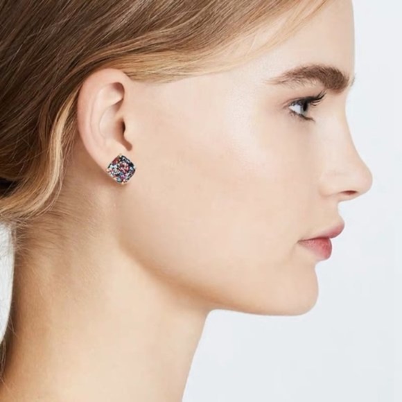 Kate Spade Glitter Stud Earrings in "Confetti Multi Glitter" 14K Gold Plated - Picture 10 of 12